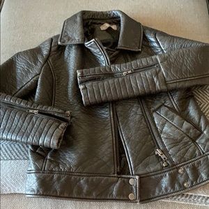 Heavy faux leather motorcycle jacket